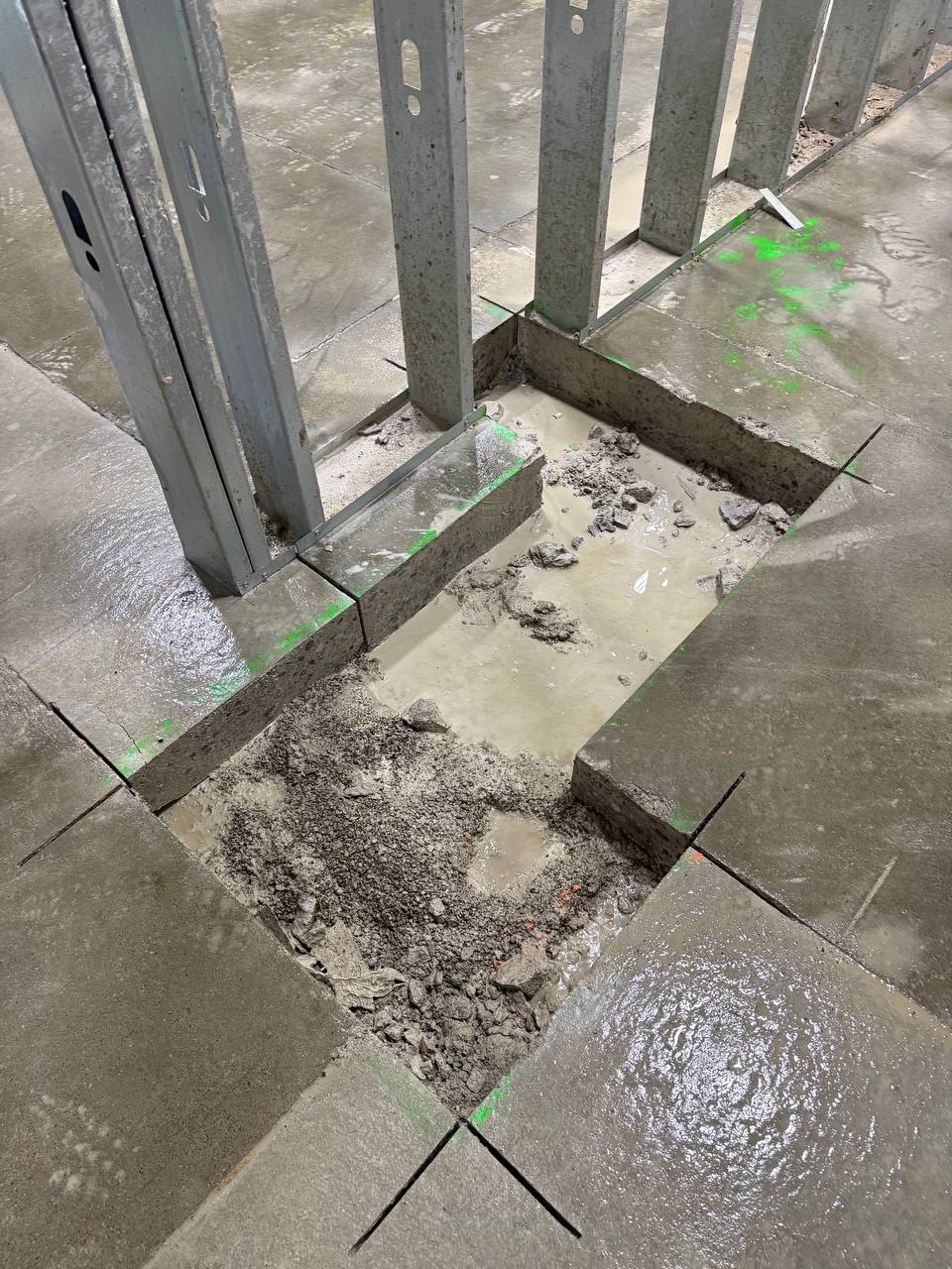 Cutting cement slab